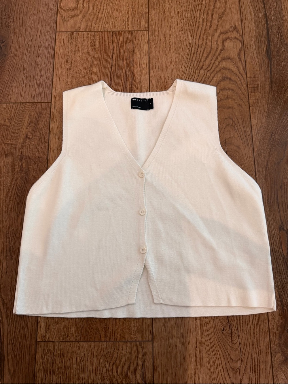 ASOS White V-Neck Knit Vest